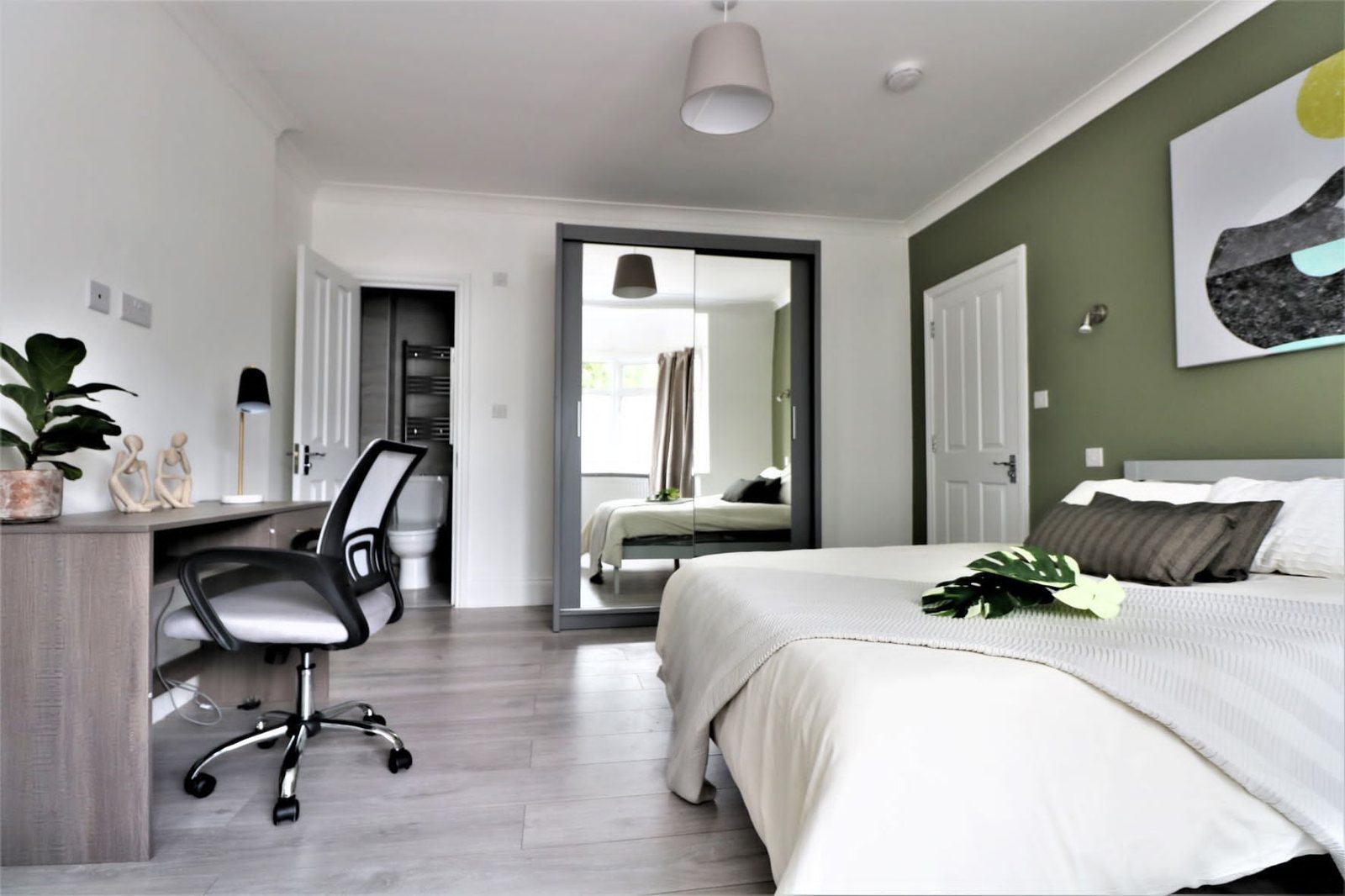 Bedroom with study space